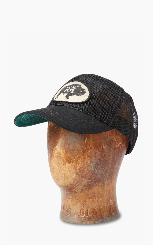 RRL Buffalo-Patch Mesh Trucker Cap Black