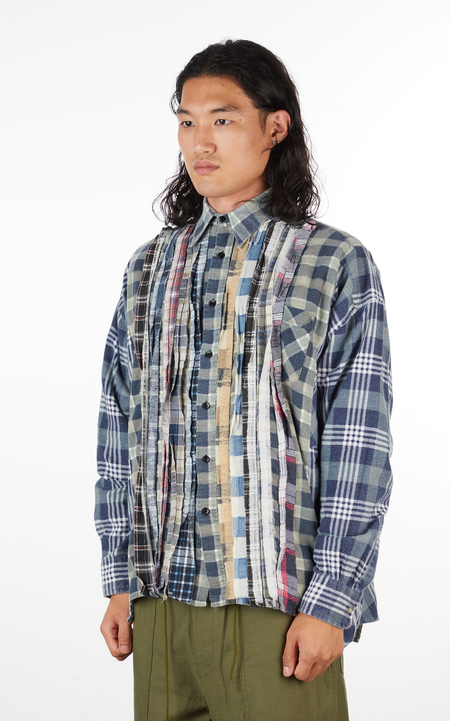 Needles Rebuild Ribbon Wide Flannel Shirt Design C | Cultizm