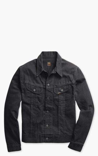 RRL Lot 271 Denim Trucker Jacket Worn In Black Wash