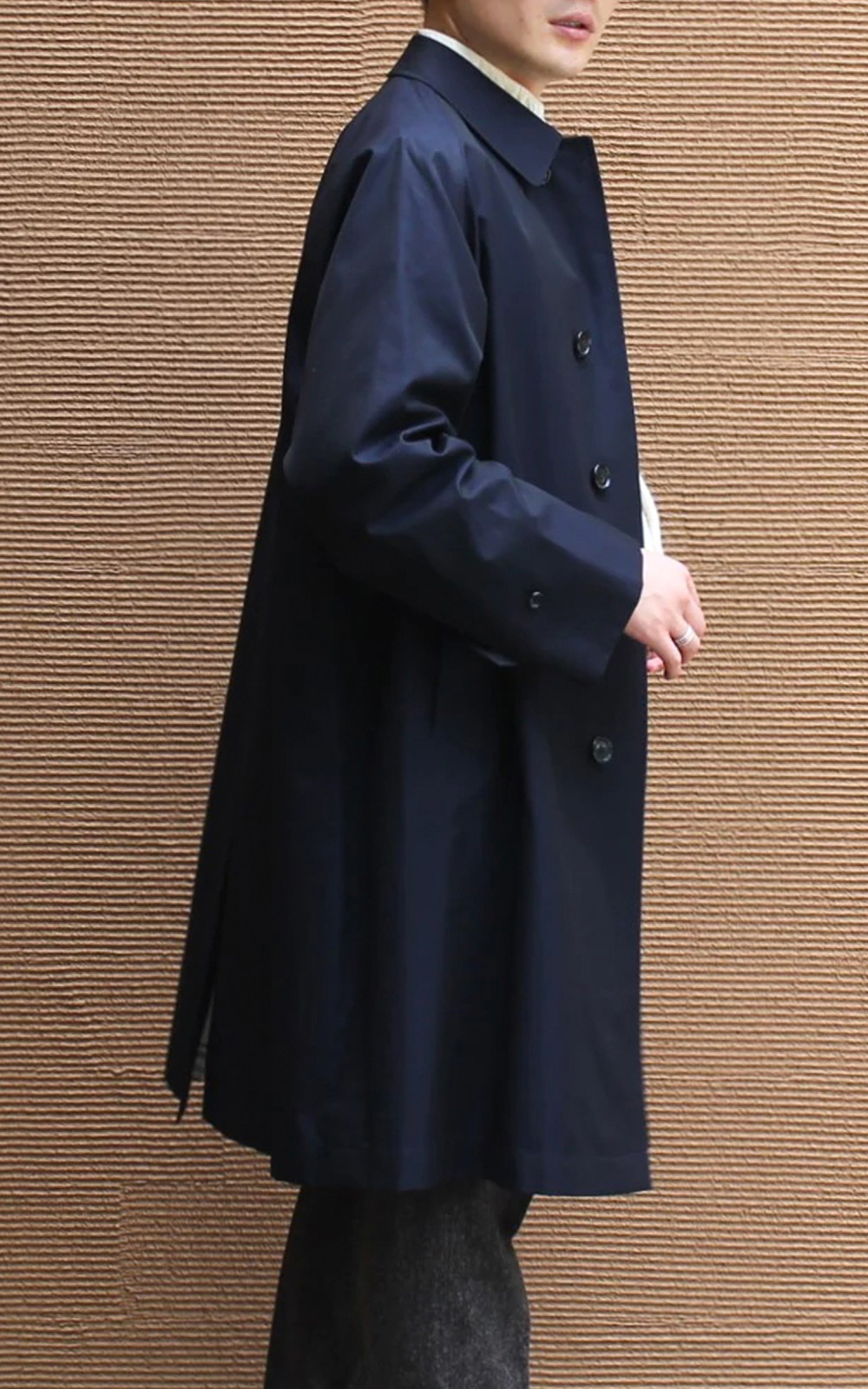 Anatomica Single Raglan I Coat Gabardine Navy | Cultizm