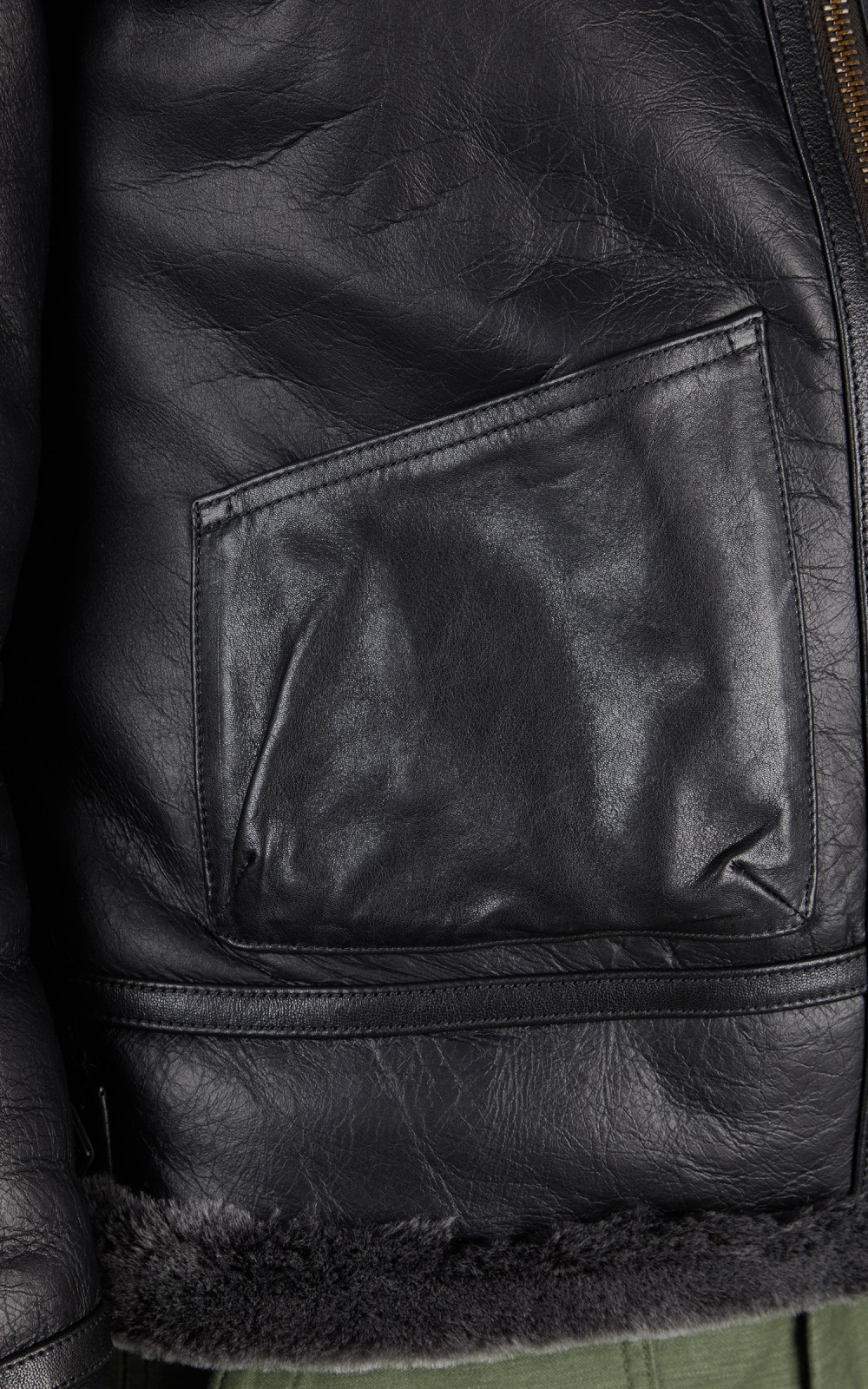 Shangri La Heritage Aviatore B 3 Shearling Leather Jacket Black Cultizm