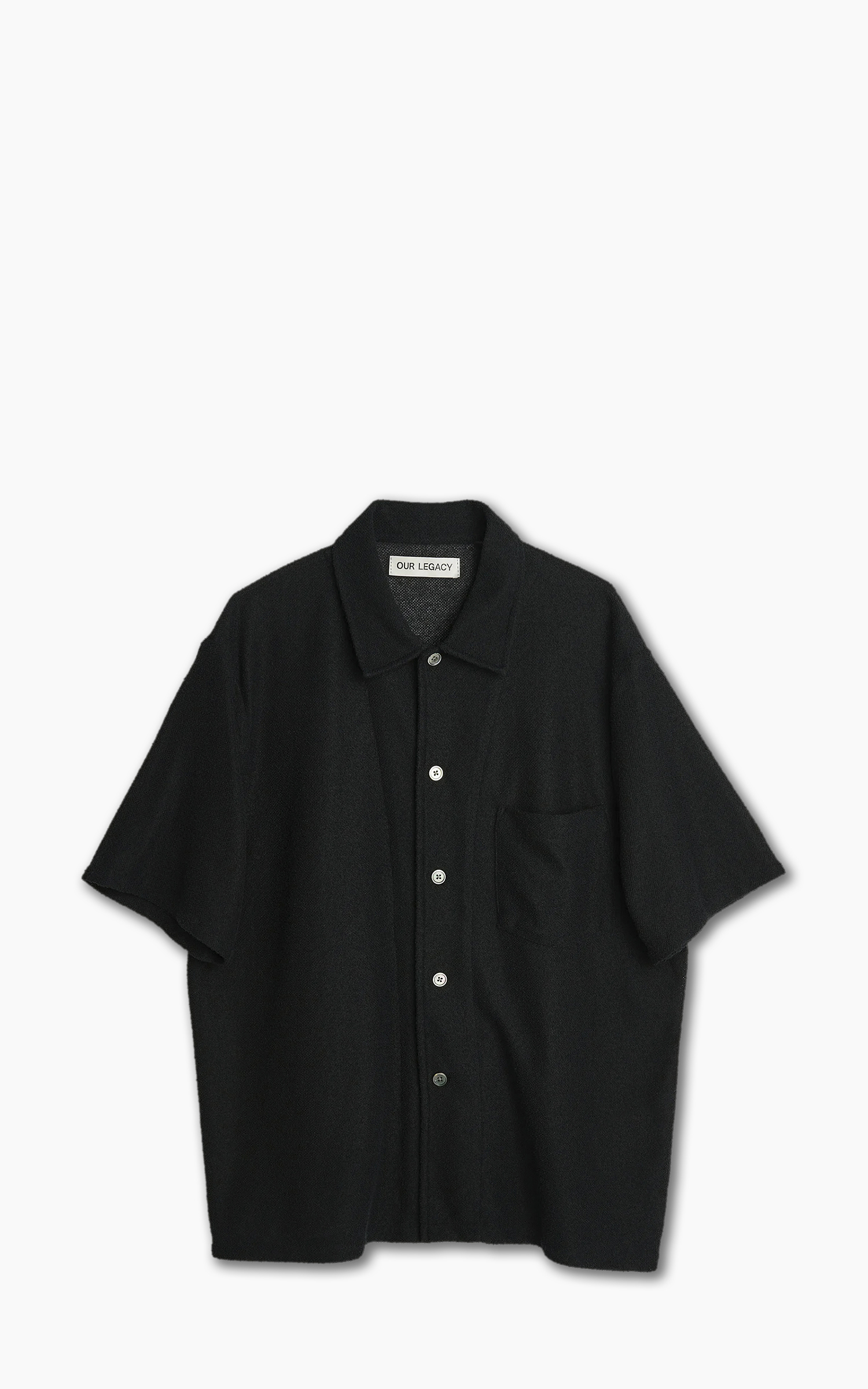 Our Legacy Box Shirt Short Sleeve Black Boucle | Cultizm