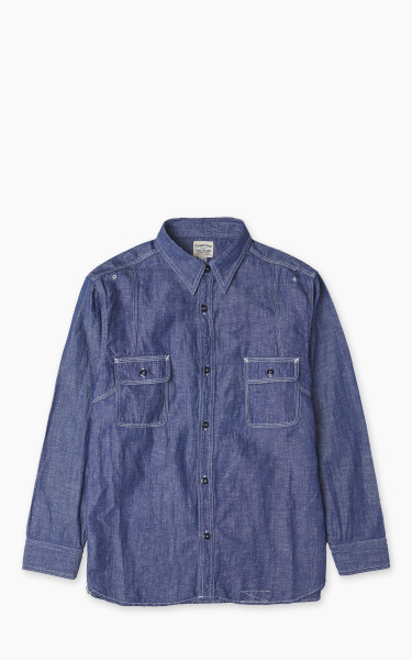 Pherrow’s 770WS Chambray Work Shirt Blue