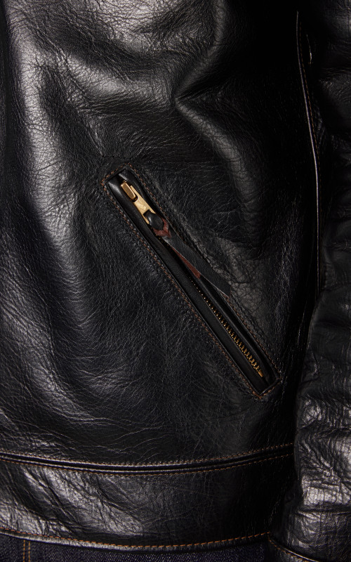 The Flat Head FN-LJ-HS001 Horsehide Single Rider Jacket Black | Cultizm