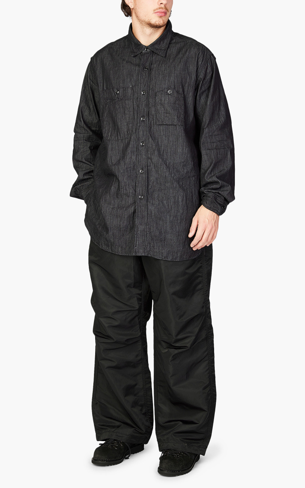 Engineered Garments Over Pant Flight Satin Nylon Black | Cultizm