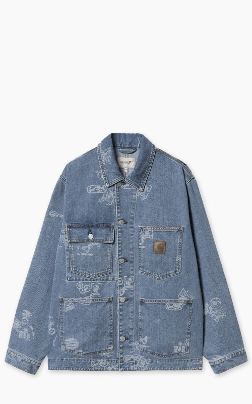 Carhartt WIP Stamp Jacket Maitland Stamp Denim Stamp Print/Blue Bleached