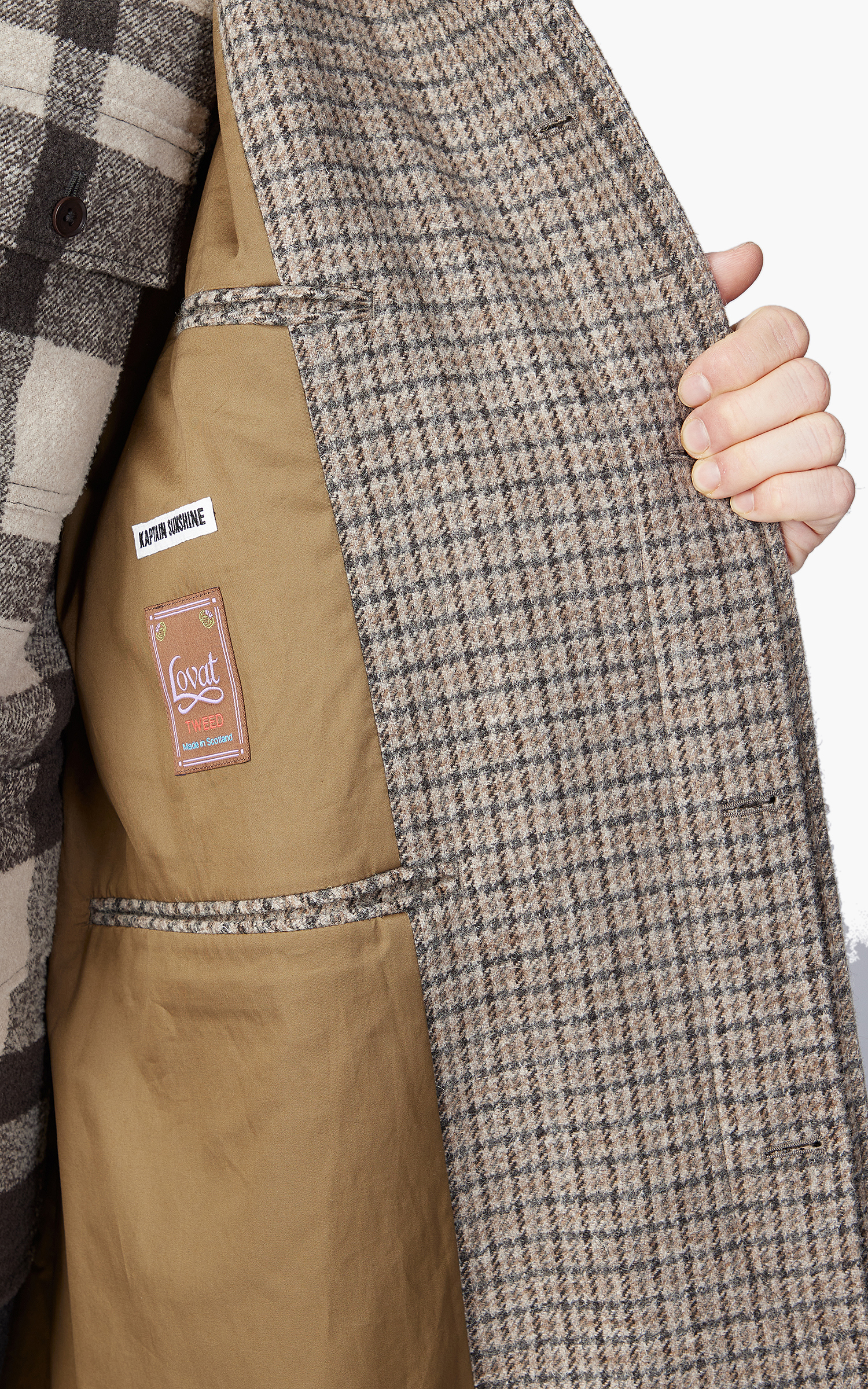 Kaptain Sunshine Walker Coat Gunclub Plaid Grey | Cultizm