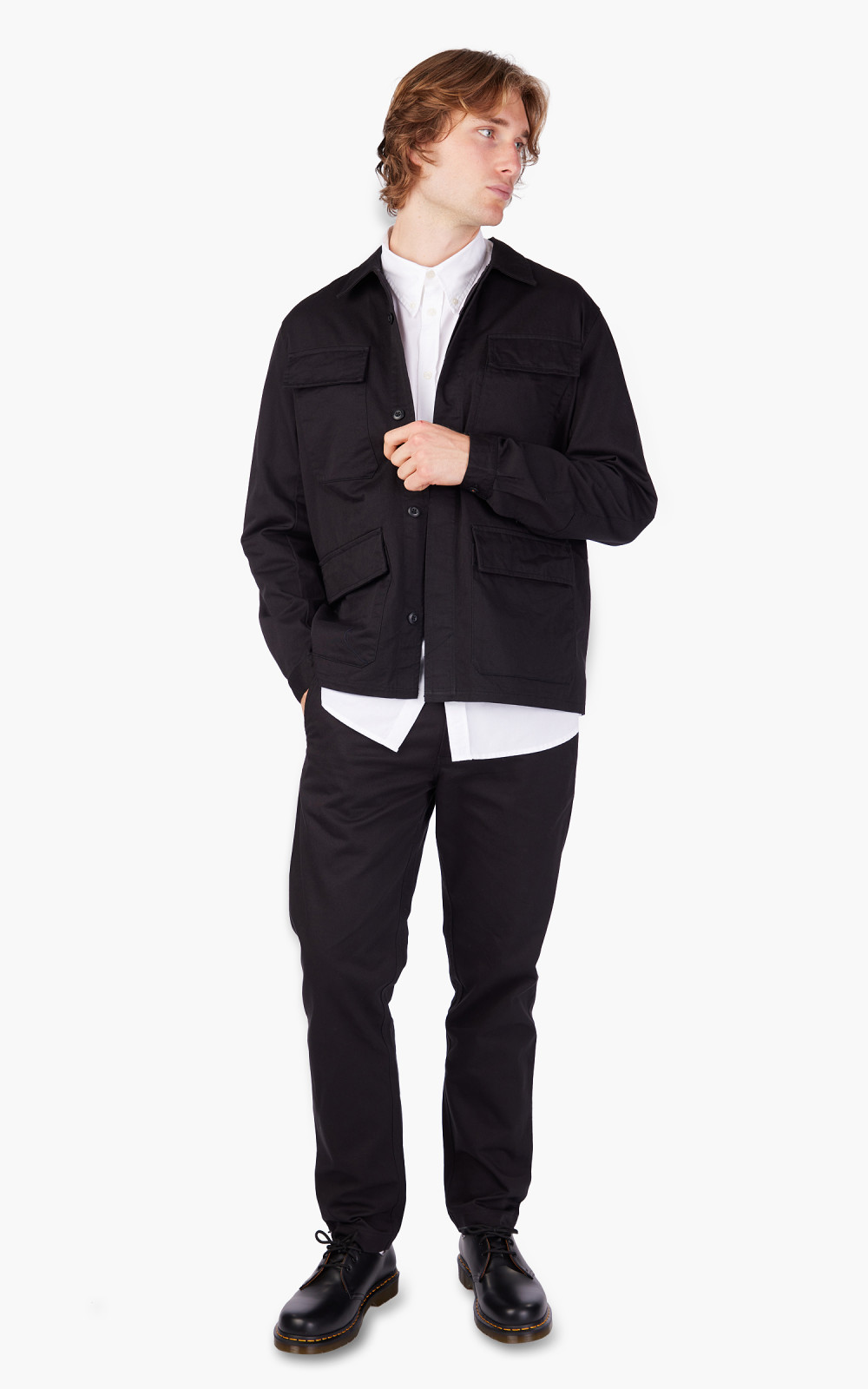 Black fatigue jacket hotsell