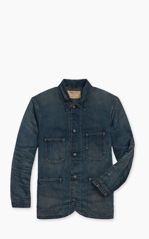 RRL Engineer Denim Jacket Cotton-Linen Torrington Wash