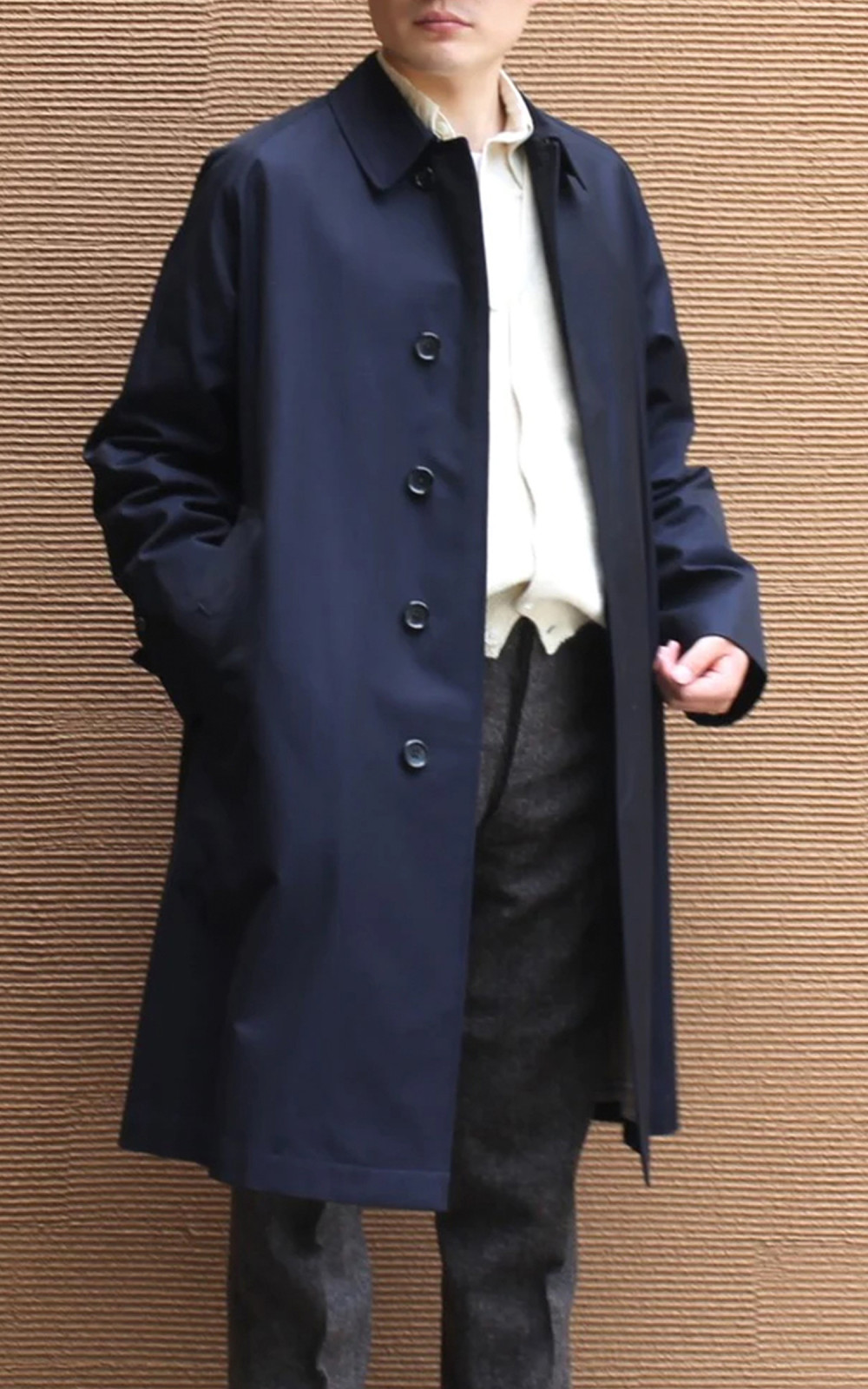 Anatomica Single Raglan I Coat Gabardine Navy | Cultizm