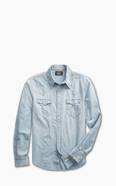 RRL Buffalo Western Shirt Chambray Davey Wash | Cultizm