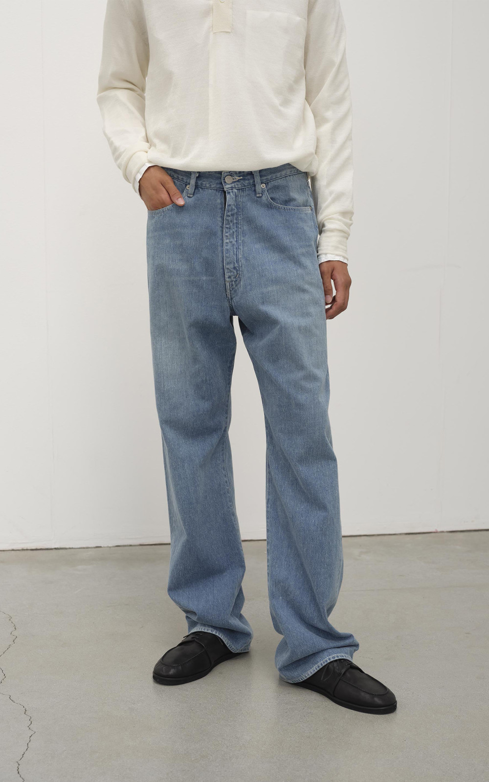 Auralee Selvedge Faded Light Denim Pants Light indigo | Cultizm