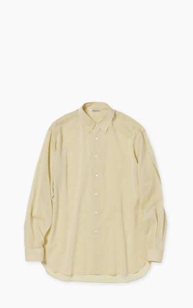 Auralee Hard Twist Finx Organdy Shirt Light Yellow Chambray