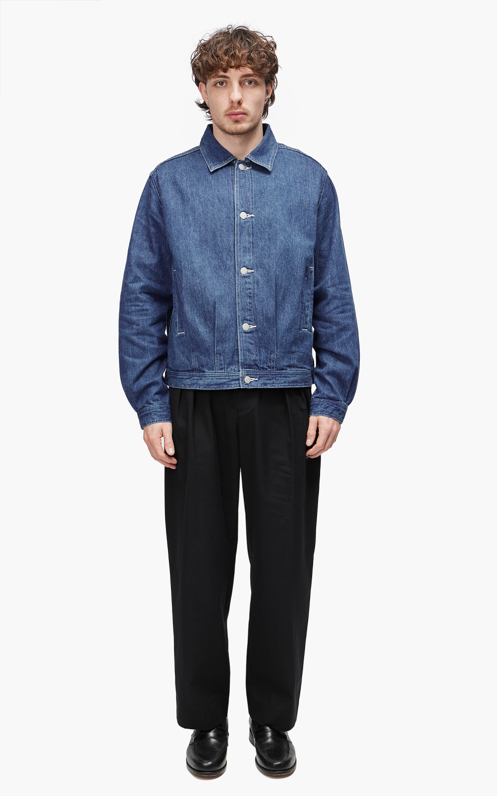 Auralee Selvedge Light Denim Blouson Light Indigo | Cultizm