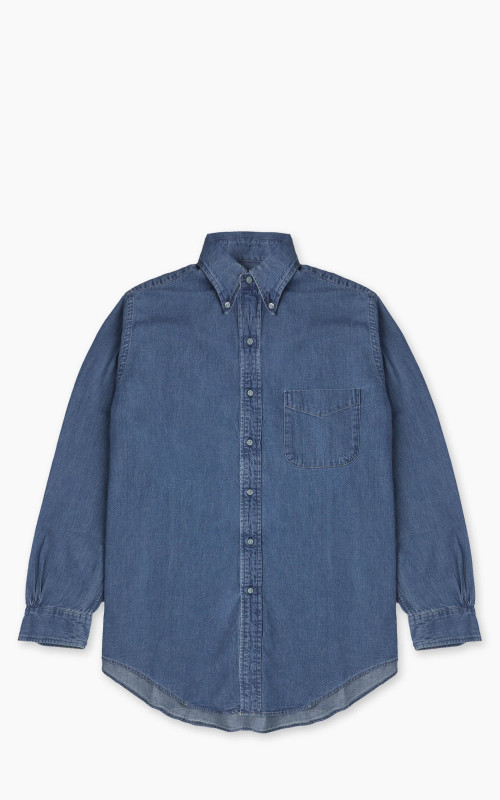 OrSlow Standard Button Down Denim Shirt Used Wash Indigo