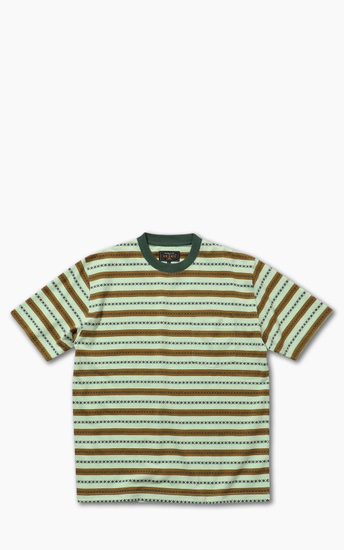 Beams Plus Jacquard Stripe Pocket T-Shirt Green