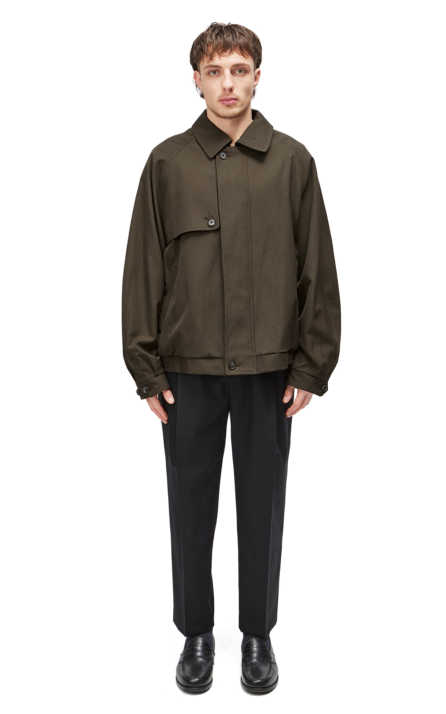 stein Oversized Harrington Zip Jacket Military Khaki | Cultizm