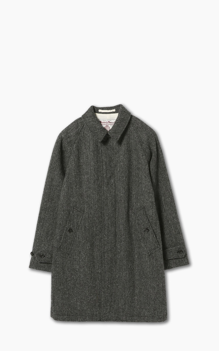 Beams Plus Harris Tweed Baru Color Coat Grey Herringbone | Cultizm