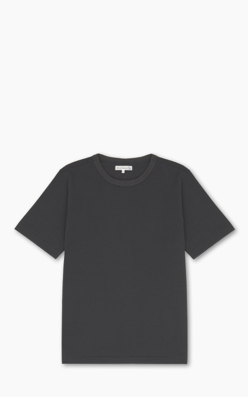 Merz b. Schwanen 214PK Crew Neck Pikée Tee Charcoal