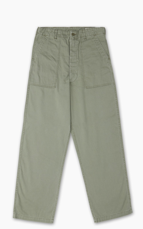 OrSlow Summer Fatigue Pants Herringbone Twill Green