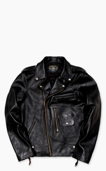 Double Helix Innovator Horsehide Leather Rider Jacket Black