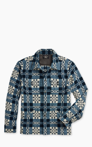 RRL Patterned Jacquard Overshirt Creme/Navy