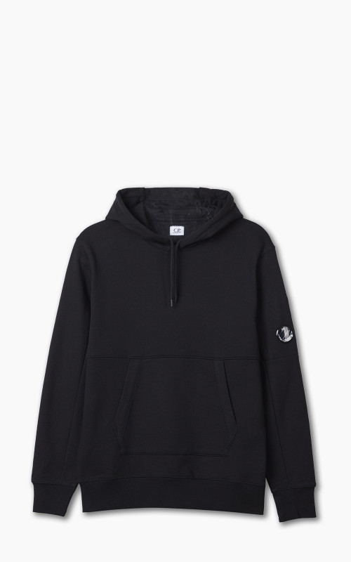 Diagonal Raised Fleece Hoodie Black