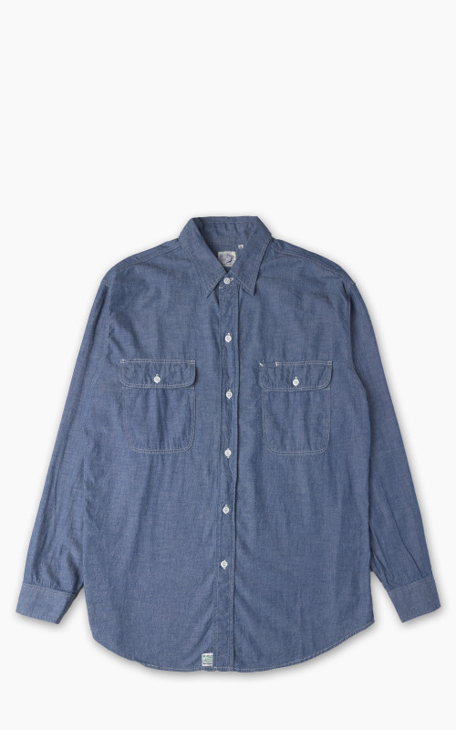 OrSlow Chambray Work Shirt Indigo Blue