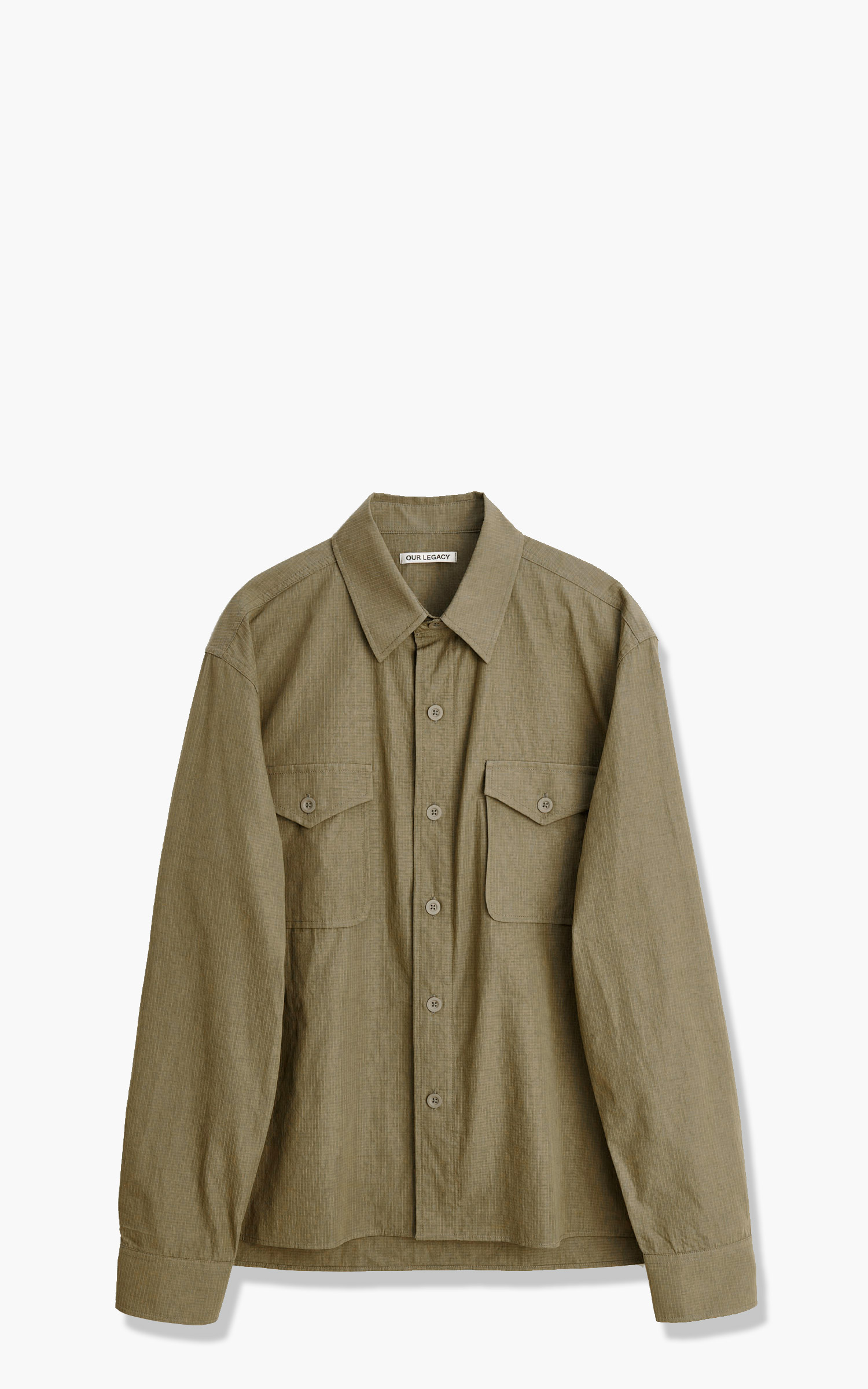 Our Legacy Military Base Shirt Army Green Cotton Ripstop