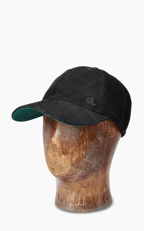 RRL Roughout Suede Ball Cap Black