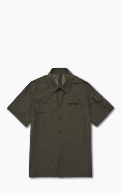 Helmut Lang Cargo Short-Sleeve Shirt Burnt Olive
