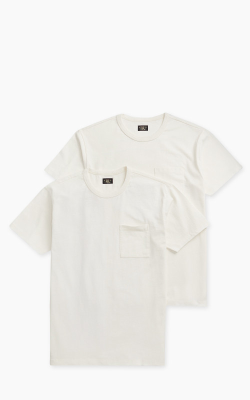 RRL 2-Pack Garment-Dyed Pocket Tees Warm White