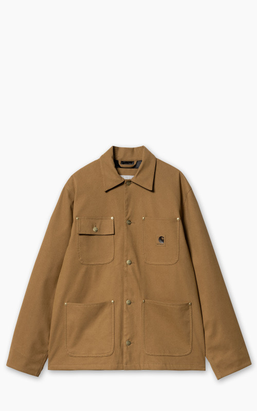 Carhartt WIP Suede Michigan Coat Artificial Suede Leather Hamilton Brown