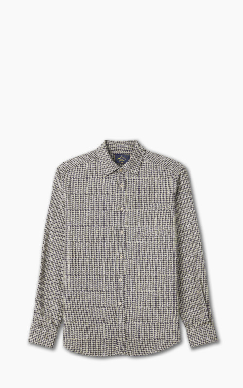 Portuguese Flannel Abstract Pied Poule Shirt Charcoal