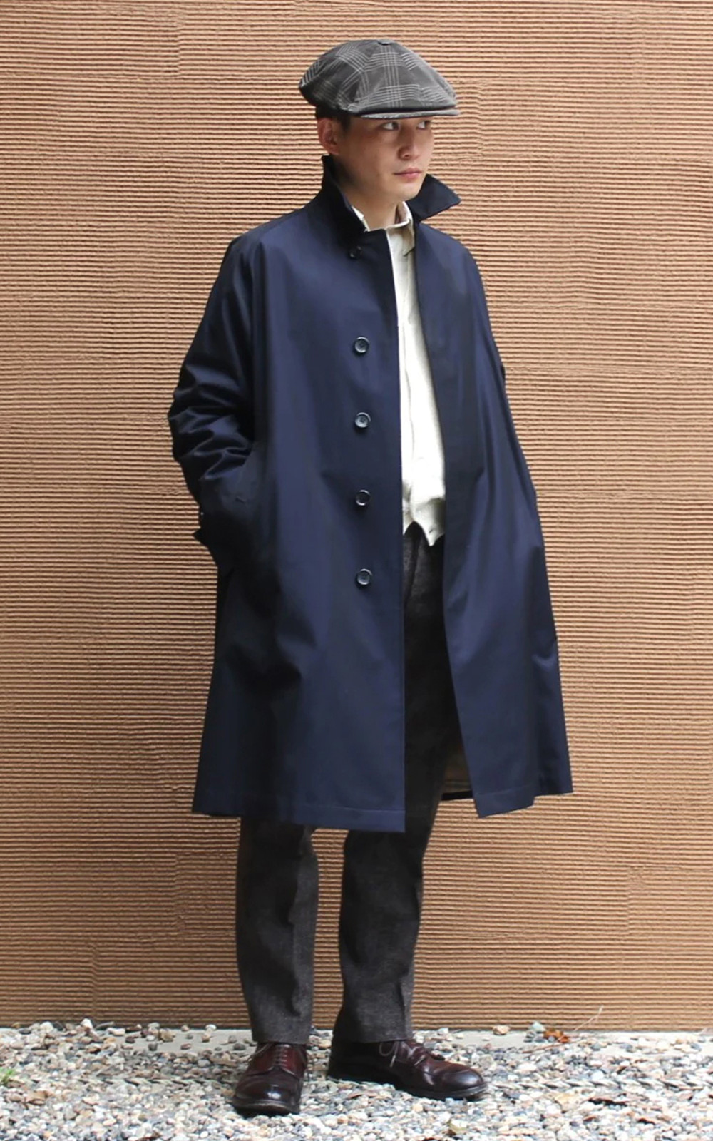 Anatomica Single Raglan I Coat Gabardine Navy | Cultizm