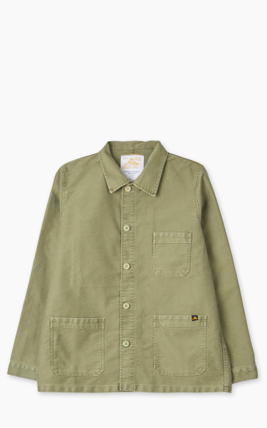 Le Mont St Michel Vintage Washed Work Jacket Moleskin Khaki