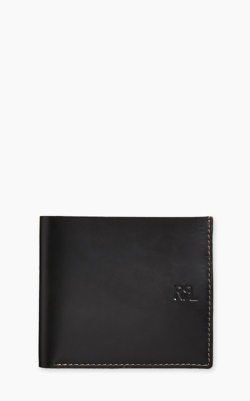 RRL Leather Billfold Wallet Black Over Brown