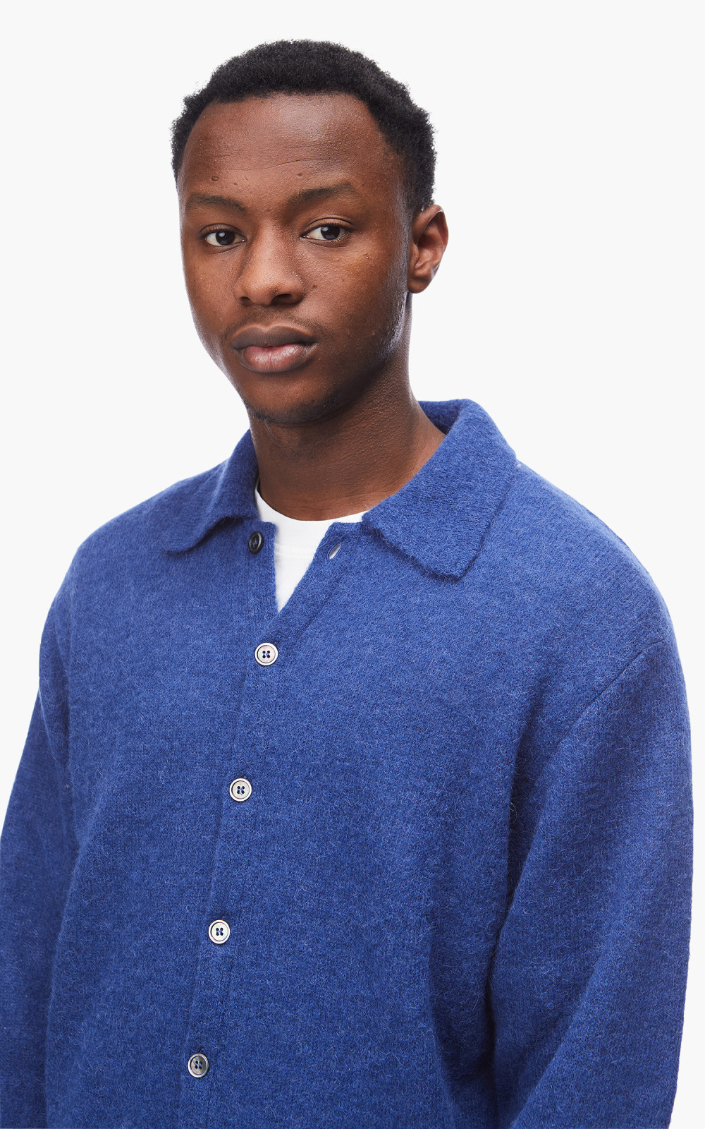 Our Legacy Evening Polo Fuzzy Alpaca Royal Blue | Cultizm