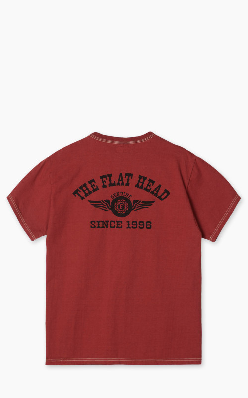 The Flat Head FN-THC-202 Flying Wheel T-Shirt Light Red/Black