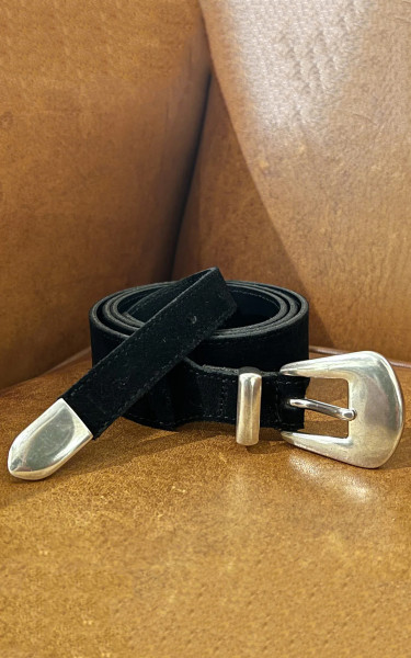 Fortela Phoenix Suede Leather Belt Black