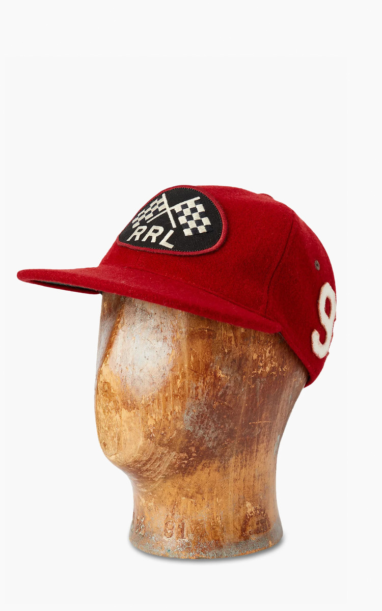 Logo-Patch Wool-Blend Felt Ball Cap Red