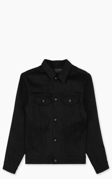 Naked &amp; Famous Denim Denim Jacket Shinigami Selvedge Black 18oz