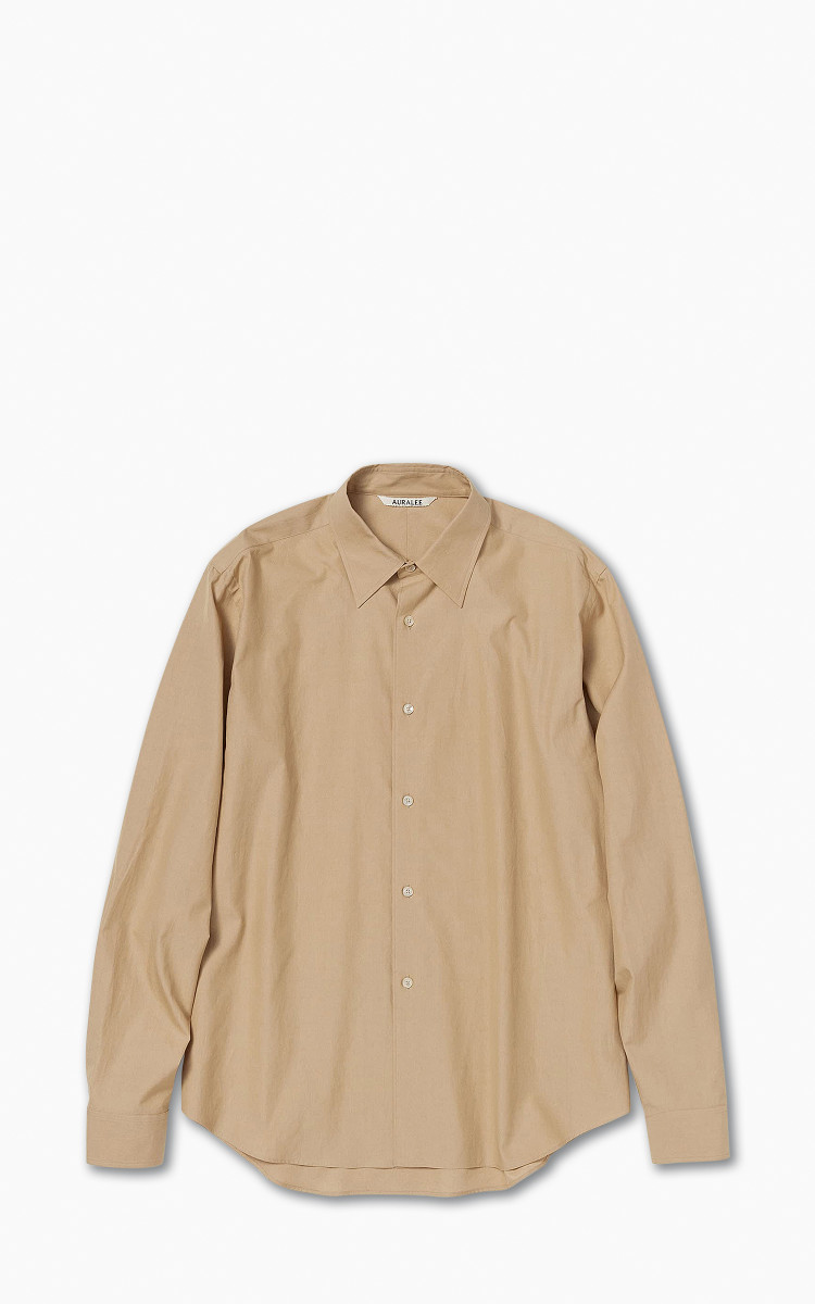 Auralee Washed Finx Twill Shirt Light Brown | Cultizm