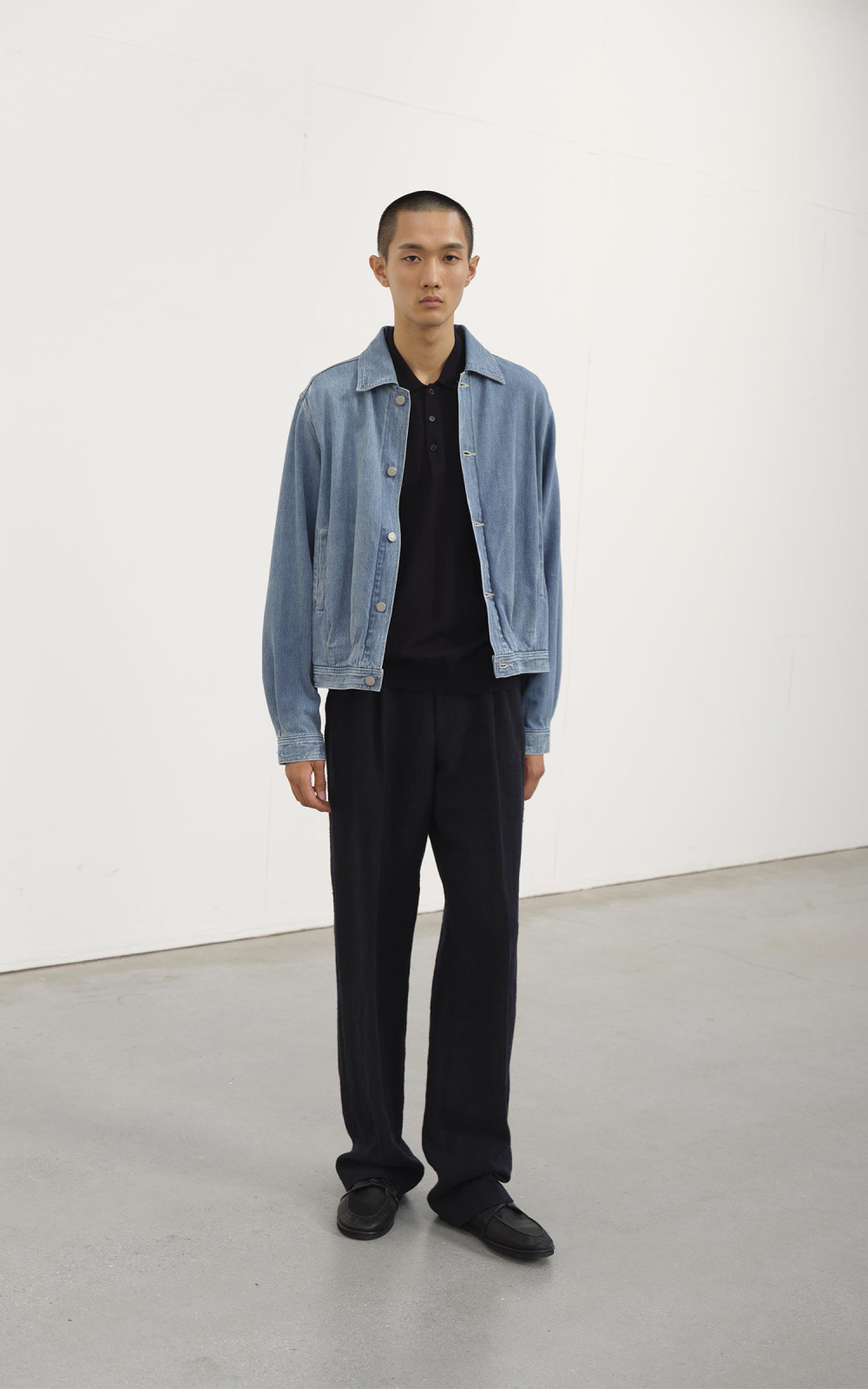 Auralee Selvedge Faded Light Denim Blouson Light Indigo | Cultizm