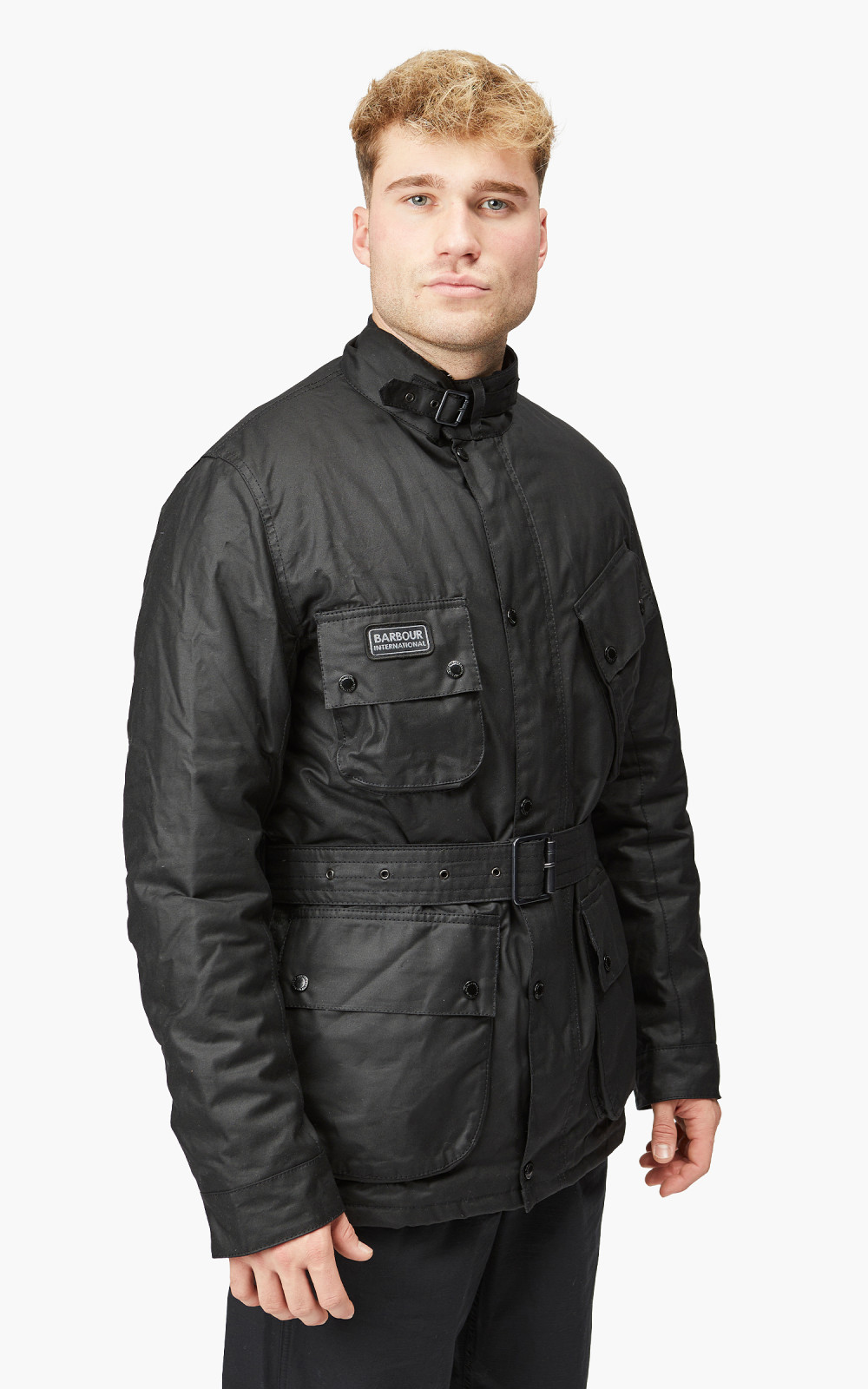 Barbour International Winter SL International Wax Jacket Black | Cultizm