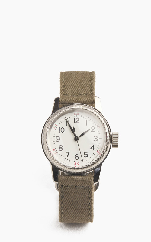 M.R.M.W. A-11 Military Watch 12H Dial Cotton Strap White