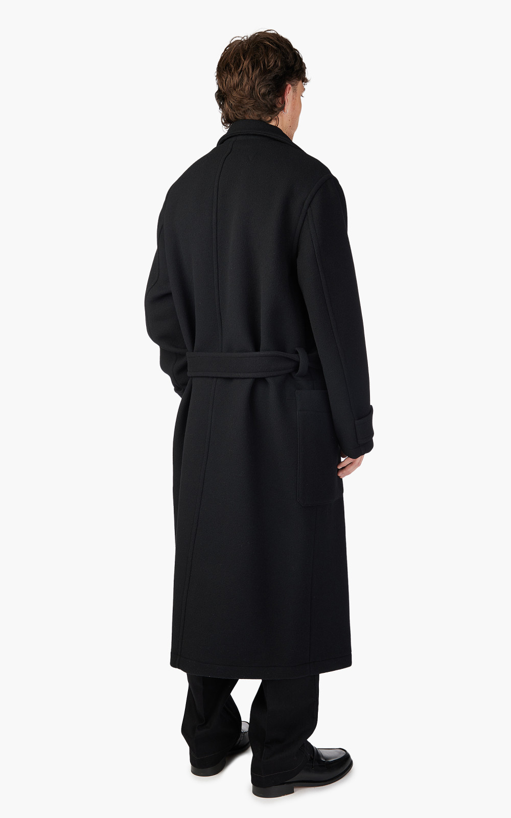 Lemaire Wrap Coat Wool Black Cultizm