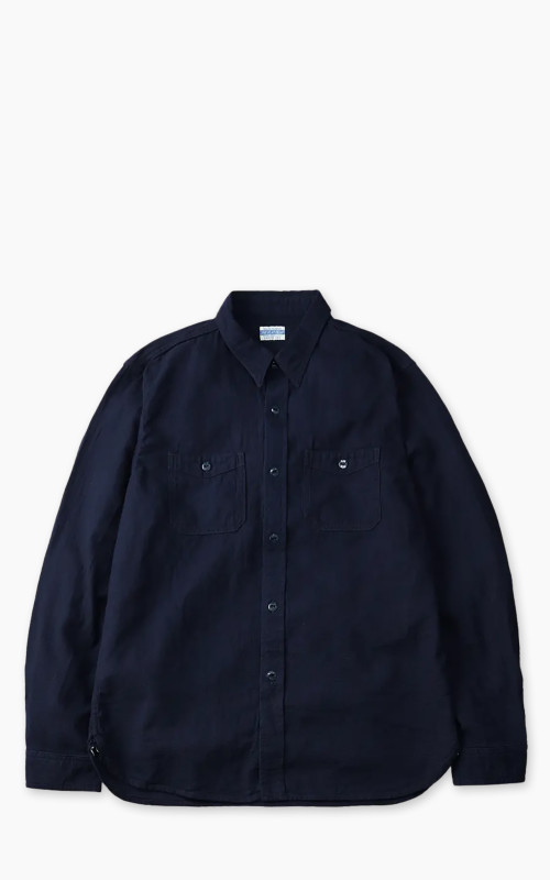 The Flat Head FN-SCK-009L Dobby Work Shirt Selvedge Indigo