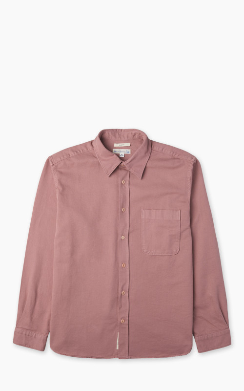 Merz b. Schwanen SHIRT01T Relaxed Fit Broken Twill Shirt Rosewood