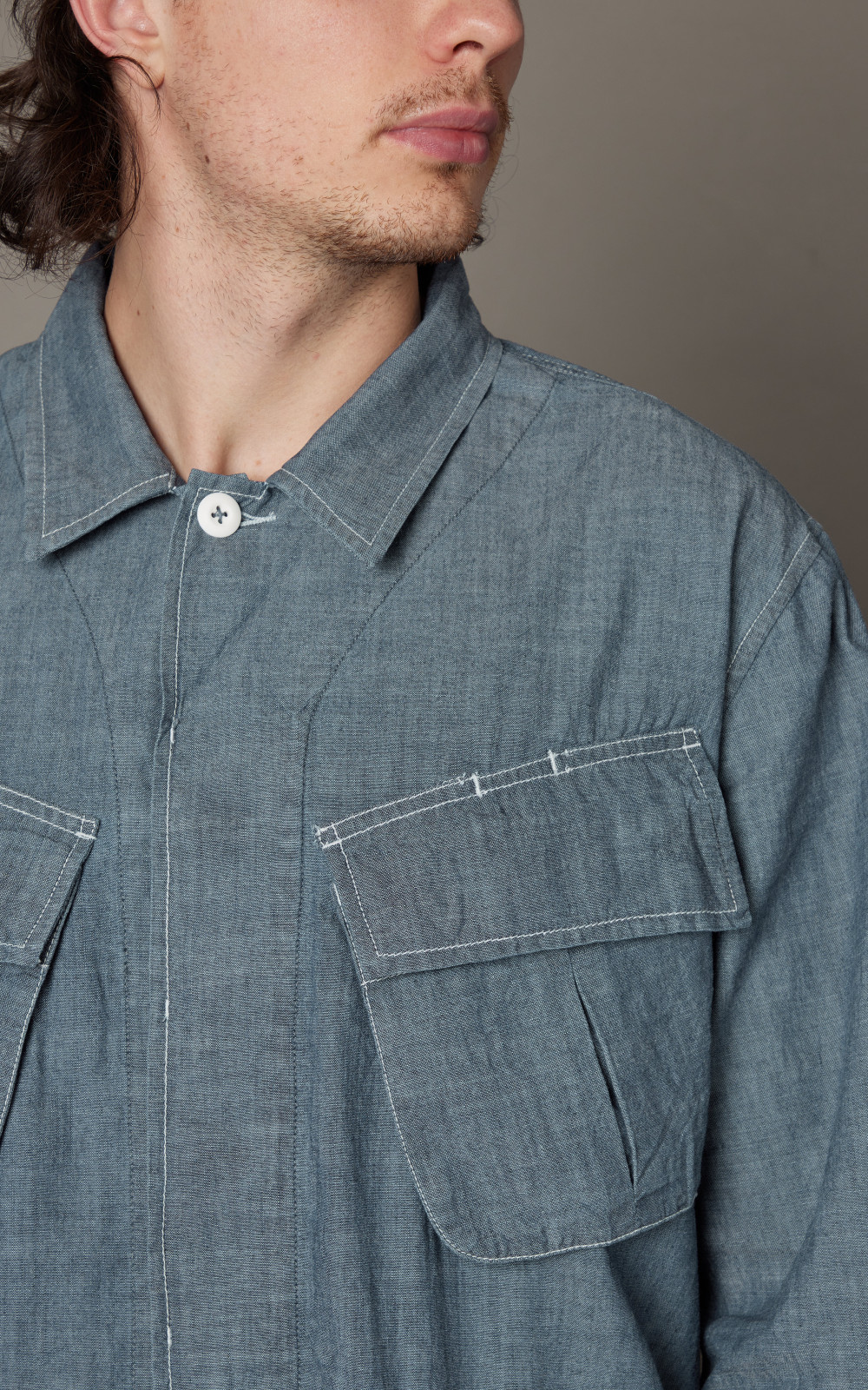 Universal Works Jungle Jacket Chambray Indigo | Cultizm